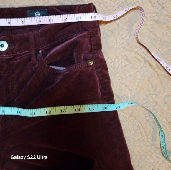 𝅺adriano Goldschmied Ruby Red Velvet Farrah Skinny Size 26 - Picture 5 of 7